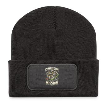 Real Estate Agent Broker Commission Is The Mission - Recycled Patch Beanie - dark grey - Front