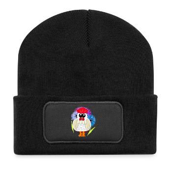 Anniversaire Fête des Mères Poulet Poule Poule Poule - Beanie recyclé à patch - noir - Devant