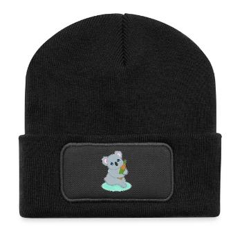 Bouteille de bière Koala - Beanie recyclé à patch - noir - Devant