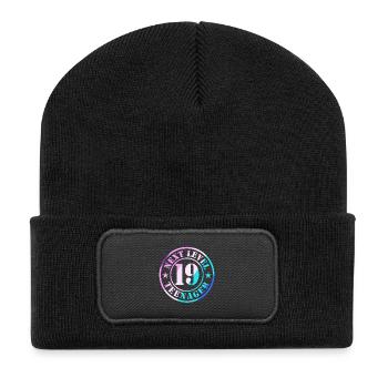 19e anniversaire garçon fille adolescente niveau 19 - Beanie recyclé à patch - noir - Devant
