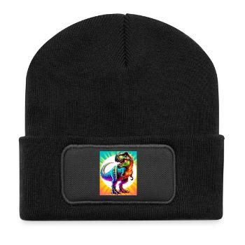 dinosaure - Beanie recyclé à patch - noir - Devant