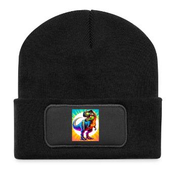 dinosaure - Beanie recyclé à patch - noir - Devant