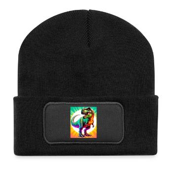 dinosaure - Beanie recyclé à patch - noir - Devant