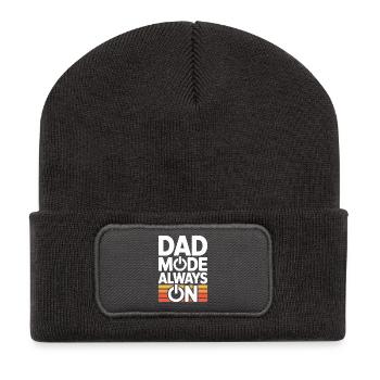 Dad Mode Always On Lustige Geschenkidee Vater - Recycelte Patch Beanie - Dunkelgrau - Vorne