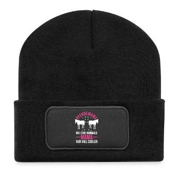 Reiten Mama Mutter Pferdeliebhaber Reiterhof Pferd - Recycelte Patch Beanie - Schwarz - Vorne