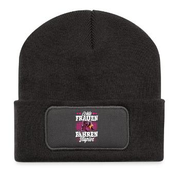 Staplerfahrerin - Recycelte Patch Beanie - Dunkelgrau - Vorne