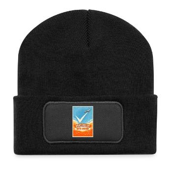 Ce qui monte est enregistré | Observateur d’avions - Beanie recyclé à patch - noir - Devant