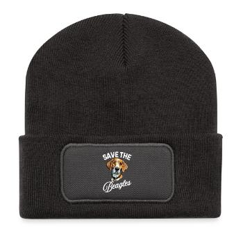 Save The Beagles Cute Dog Lover Vintage - Recycelte Patch Beanie - Dunkelgrau - Vorne