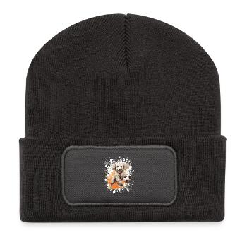 Caniche Chien Équipe de Football - Beanie recyclé à patch - charbon - Devant