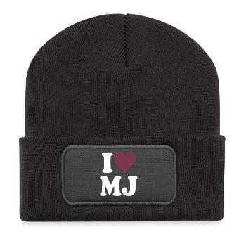 I Love Classic Burgundy Heart Design - Recycled Patch Beanie - dark grey - Front