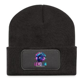 14. Geburtstag Junge Mädchen Gaming Level 14 Jahre - Recycelte Patch Beanie - Dunkelgrau - Vorne