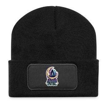 Méditation lunaire, pleine conscience lunaire, spirituel - Beanie recyclé à patch - noir - Devant