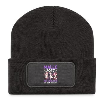Malle 2027 Wir Eskalieren Bis Zum Schluss Einhorn - Recycelte Patch Beanie - Dunkelgrau - Vorne