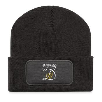 Hamburg Hafenkunst Anker Hamburg Diggi - Recycelte Patch Beanie - Dunkelgrau - Vorne