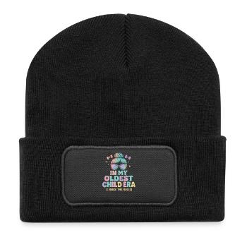 L’humour de la famille fille à l’ère de mon aîné - Beanie recyclé à patch - noir - Devant