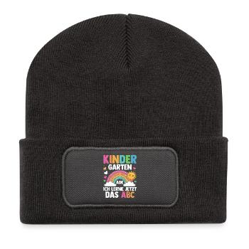 Kindergarten Ade Ich Lerne Jetzt Das ABC - Recycelte Patch Beanie - Dunkelgrau - Vorne