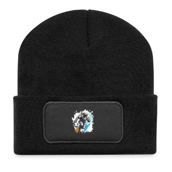 Astronaut Fussball Team - Recycelte Patch Beanie - Schwarz - Vorne
