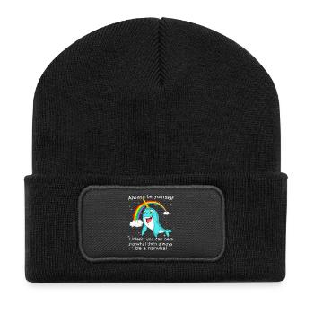 Sois toujours toi-même à moins de pouvoir être un narval - Beanie recyclé à patch - noir - Devant