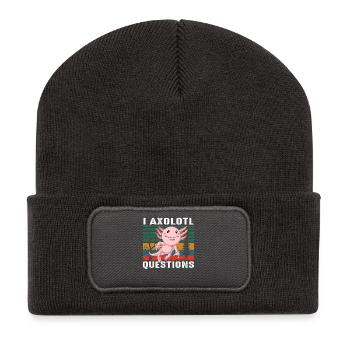Art cadeau Amoureux des animaux Axolotl - Beanie recyclé à patch - charbon - Devant