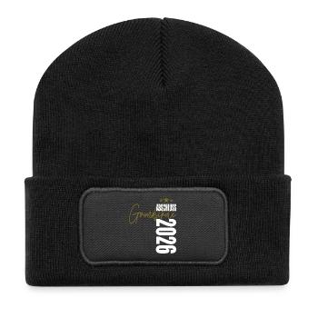 Abschluss 2026 Grundschule - Recycelte Patch Beanie - Schwarz - Vorne