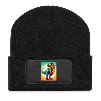 dinosaure - Beanie recyclé à patch - noir - Devant