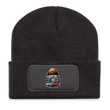 Allons sur Mars. Mission d’exploration de Mars - Beanie recyclé à patch - charbon - Devant