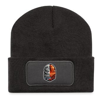 Allons sur Mars. Mission d’exploration de Mars - Beanie recyclé à patch - charbon - Devant