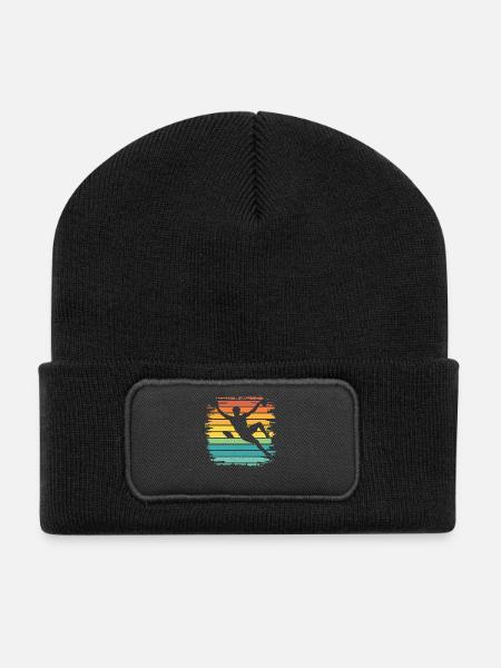 Boulderer Boulder Bouldern - Recycelte Patch Beanie - Schwarz