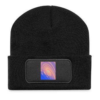 Pastel Spiral Rainbow Swirl - Recycled Patch Beanie - black - Front
