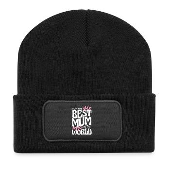 Best Mum in the World - Recycled Patch Beanie - black - Front