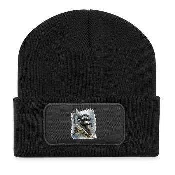 Waldglashütte auf der Klippe - Recycelte Patch Beanie - Schwarz - Vorne