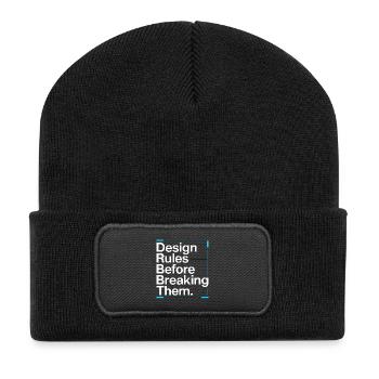 Éducateur designer : Règles de conception avant l’éducateur artistique - Beanie recyclé à patch - noir - Devant