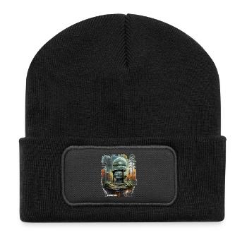 Espace dans Woods Dome - Beanie recyclé à patch - noir - Devant