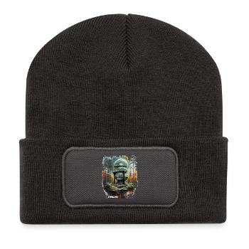 Raum in Woods Dome - Recycelte Patch Beanie - Dunkelgrau - Vorne