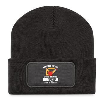 Mitarbeiter der Montessori-Lehrerschule - Recycelte Patch Beanie - Dunkelgrau - Vorne