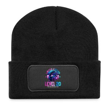 20. Geburtstag Junge Mädchen Gaming Level 20 Jahre - Recycelte Patch Beanie - Schwarz - Vorne