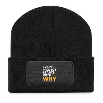 Designer Educator Every Project Starts Art Teacher - Recycelte Patch Beanie - Schwarz - Vorne
