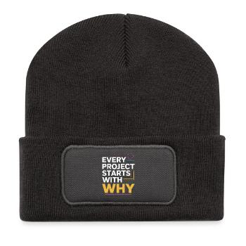 Designer Educator Every Project Starts Art Teacher - Recycled Patch Beanie - dark grey - Front