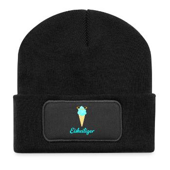 Eisheiliger Eis Eiscreme Heiligenschein Sommer Fan - Recycelte Patch Beanie - Schwarz - Vorne