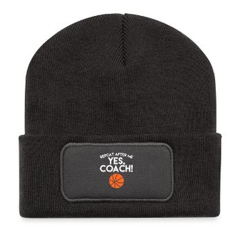 Hymne de basket Yes Coach - Beanie recyclé à patch - charbon - Devant