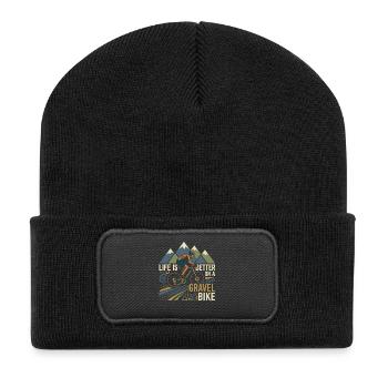 Life Is Better On A Gravel Bike - Recycled Patch Beanie - black - Front