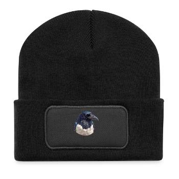Elstern Elster - Recycelte Patch Beanie - Schwarz - Vorne