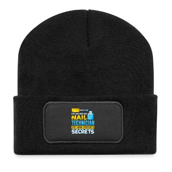 Nail Designer Nail Designer Cosmetics Nail Salon - Recycled Patch Beanie - black - Front