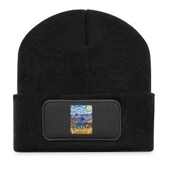 Kings Canyon National Park California Vista - Recycled Patch Beanie - black - Front