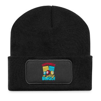 Le bonheur du jeu de bingo, c’est crier bingo - Beanie recyclé à patch - noir - Devant