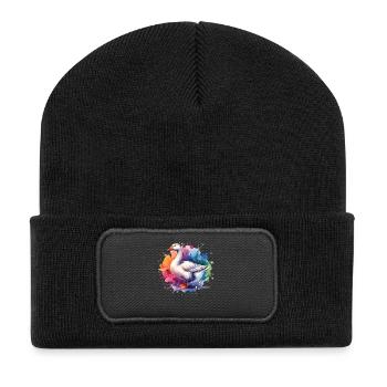 Don de l’Oie Pèlerine - Beanie recyclé à patch - noir - Devant