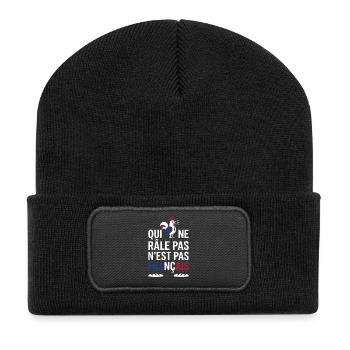 Qui ne râle pas n’est pas Français - Beanie recyclé à patch - noir - Devant