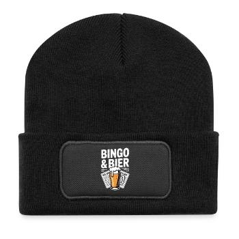 Bingo Player Bingo & Bier Das Gönn Ich Mir Bingo - Recycelte Patch Beanie - Schwarz - Vorne