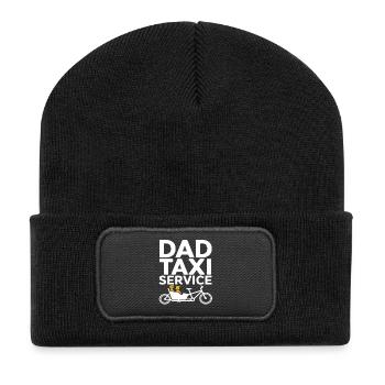 Dad Taxi Service Lastenrad Papa - Recycelte Patch Beanie - Schwarz - Vorne
