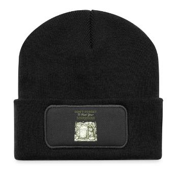 Sauerteig Vergiss nicht, dein Sauerteigbrot zu füttern - Recycelte Patch Beanie - Schwarz - Vorne